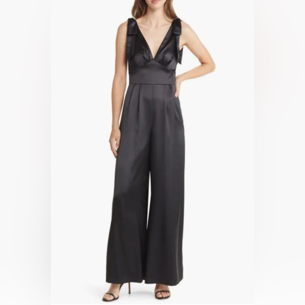 Satin Jumpsuit With Bows by Olia Size Small